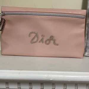 Dior pink cosmetics bag